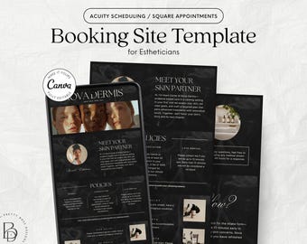 Square Appointment Template Esthetician Acuity Scheduling Template Skincare Canva Website Banners for Booking Site Editable Med Spa Policy