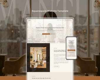 Hair Stylist Website Template Squarespace | Elegant, Editorial Design for Salon & Beauty Professionals | With Shop, Training Landing Page