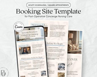 Private Nurse Booking Site Acuity Template or Square for Cosmetic Post Surgery Care Package