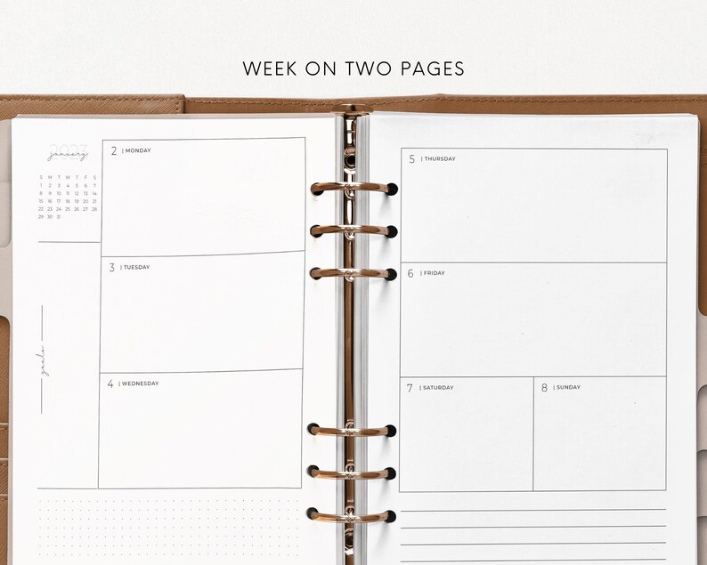 A5 2023 Weekly Planner Inserts Printable Horizontal Style Etsy Canada