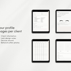 Four iPads showing pages from  Planner for iPad