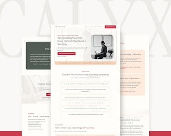Squarespace Template for Virtual Assistants, Modern Minimal One Page Website for Service Providers