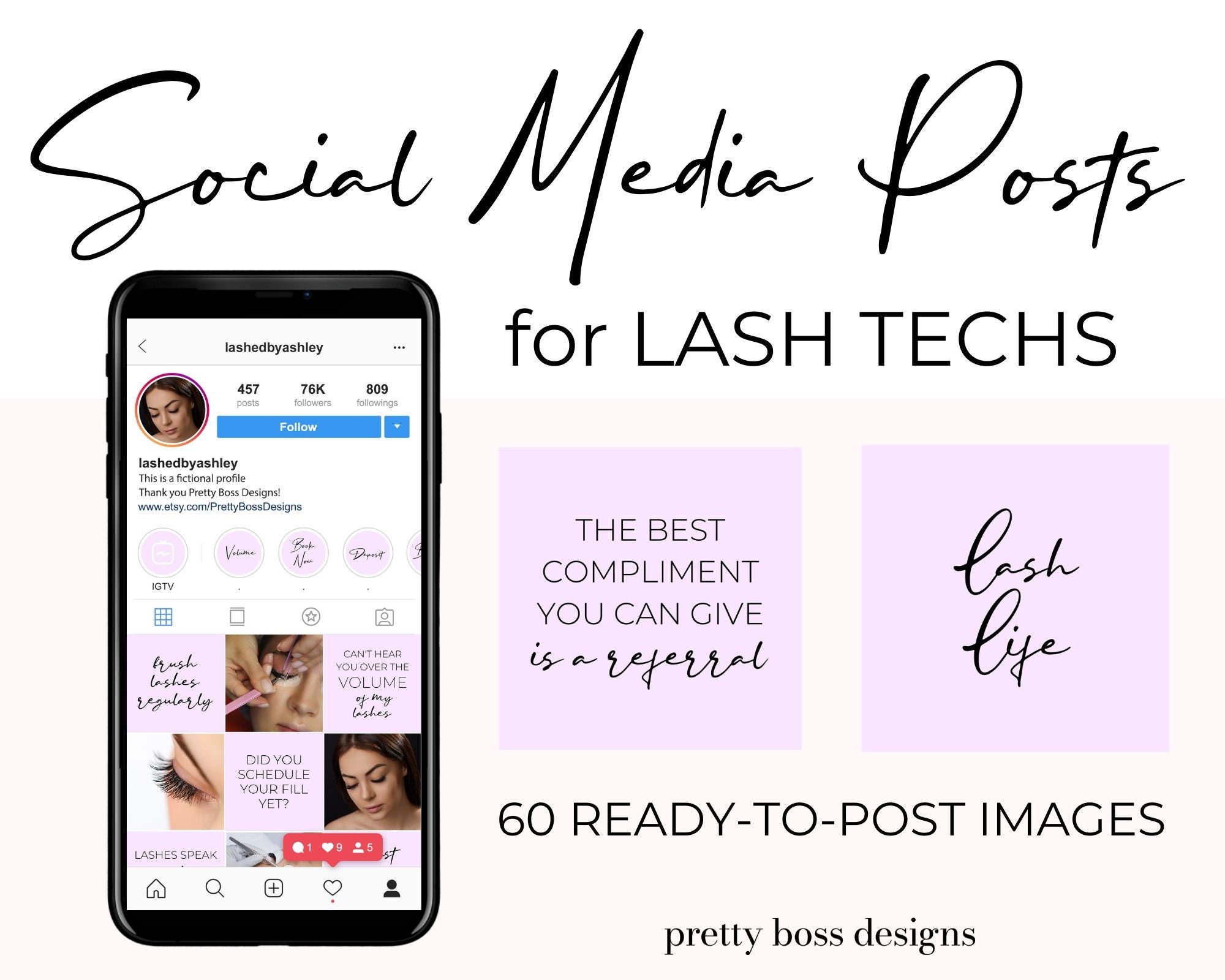 Lash Quotes Instagram Posts for Lash Business Eyelash Etsy