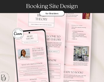 Braider Booking Site Template: Pink Canva Banners (Square & Acuity)
