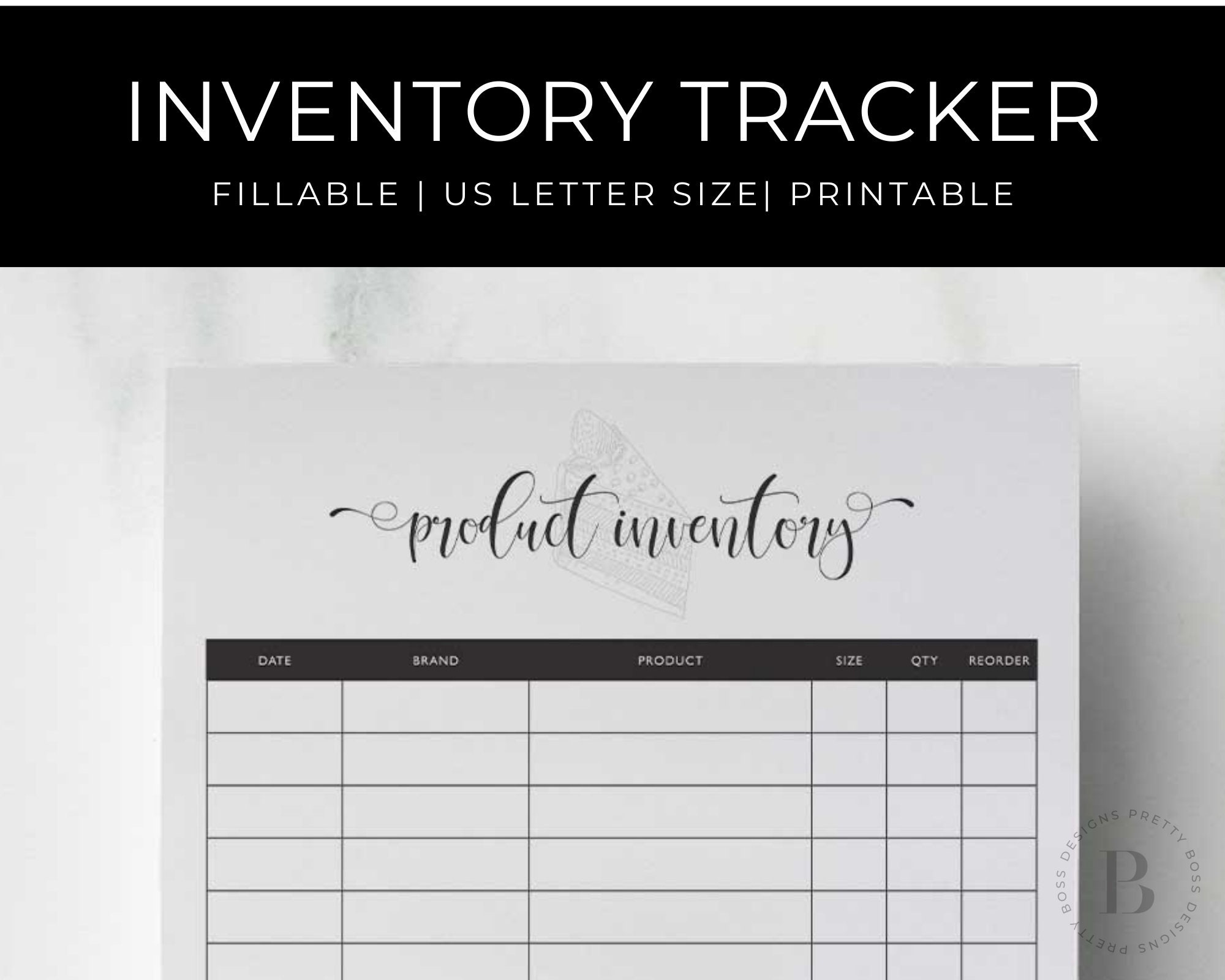 Bakery Product Inventory Tracker, Fillable Inventory List Template