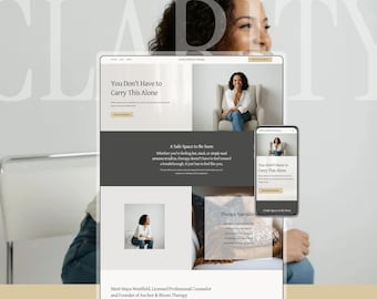 Counseling Website Design Squarespace | Clean, Minimal, Neutral | Drag and Drop for Mental Health Professionals