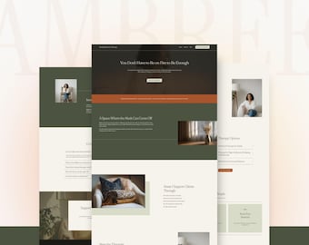 Squarespace Template for Therapy Coaches & Wellness, Earthy One Page Website to Launch Fast