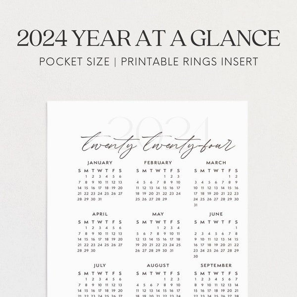 2024 Pocket Calendar Etsy