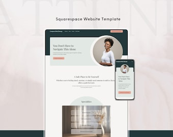 Psychologist Personal Website Template Squarespace for Therapists