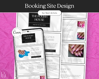 Nail Tech Booking Website Template, Canva Banners (Square, Acuity)
