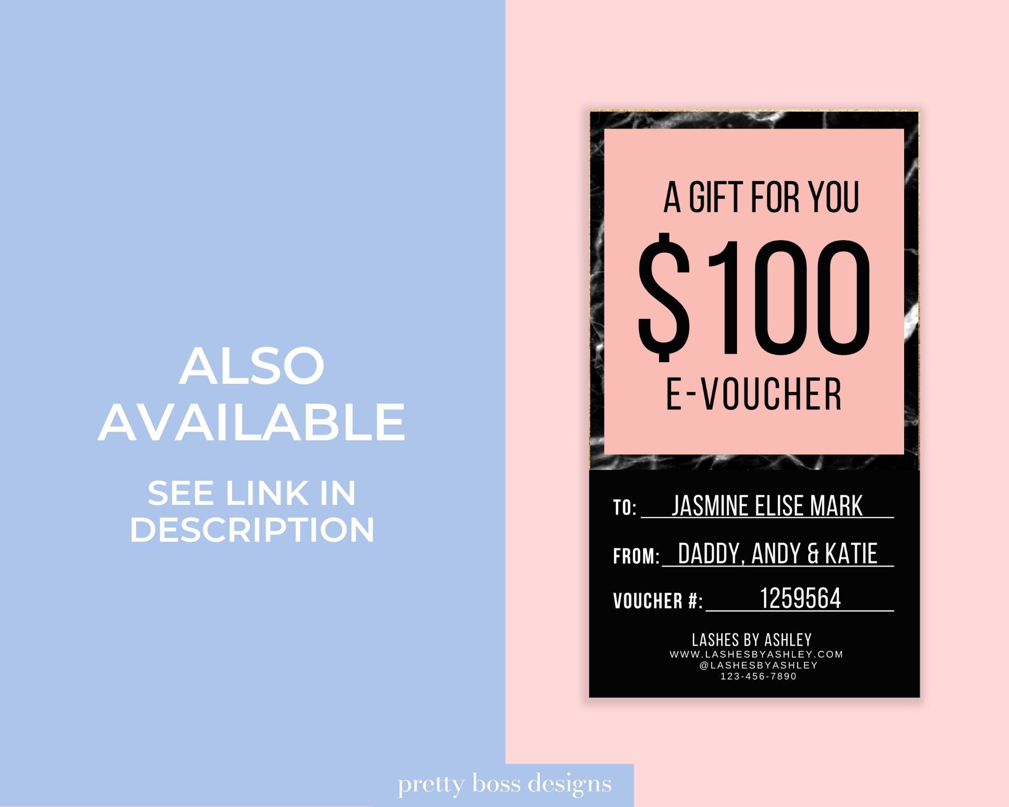 EVoucher Template Electronic Gift Certificate for Etsy