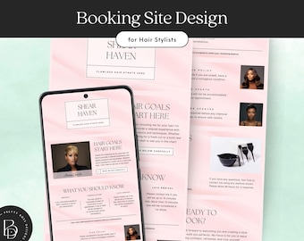Hair Stylist Acuity Scheduling Template | Pink Square Booking Site Banners