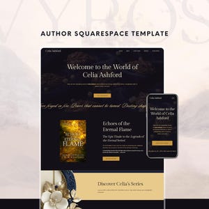 Romantik Autor Website Template Squarespace | Dunkel, Leitartikel, Bold Design für Fantasy Romance Writers | Handyfreundlich