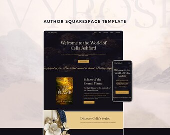 Romantasy Author Squarespace Website Design for Writers, Fantasy Romance Website