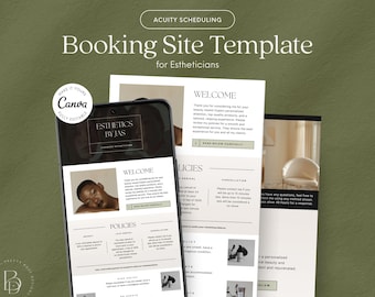 Plantilla de programación Acuity / Banners para sitios web de esteticistas (Canva editable)