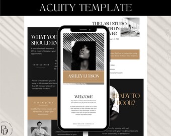 Lash Tech Acuity Scheduling Template, Beauty Business Branding (Editable Canva Design)