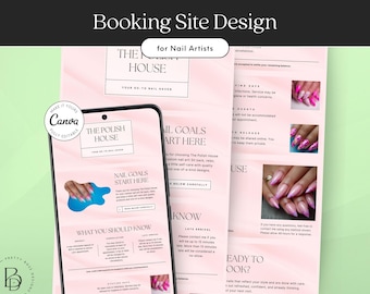 Nail Salon Booking Template: Pink Canva Banners (Square & Acuity Scheduling)