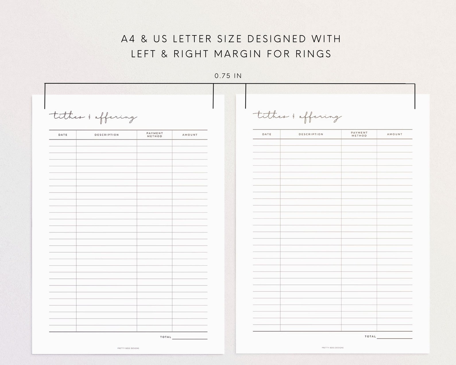 Tithes and Offering Tracker Printable Tithes Log A5 Planner - Etsy Australia