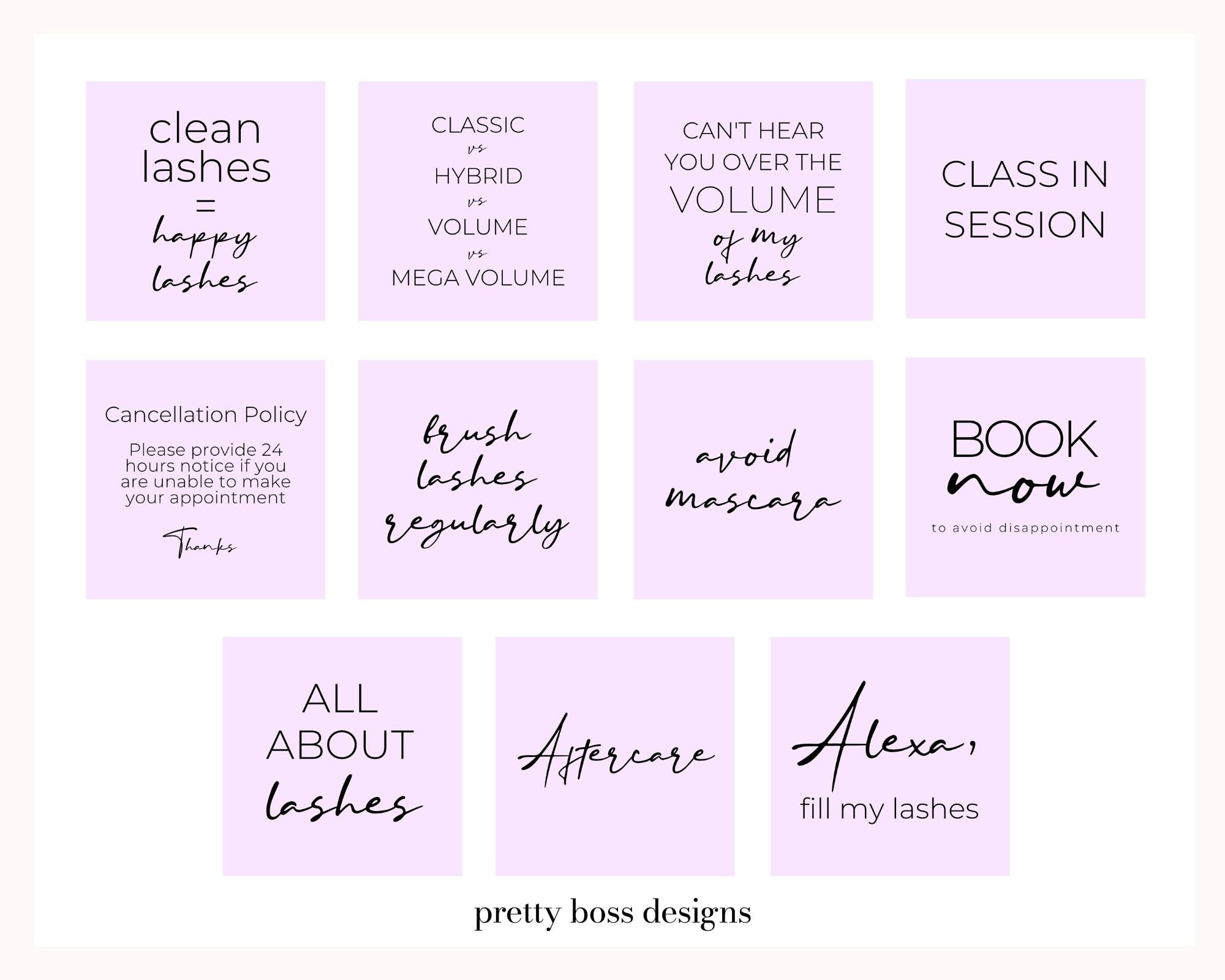 Lash Quotes Instagram Posts For Lash Business Eyelash Etsy