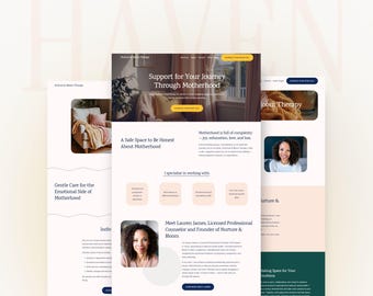 Squarespace Website Template for Therapists | Warm Modern Design for Counselors, Psychologists & Private Practice