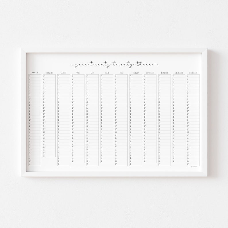 Printable 2023 Wall Calendar Large Wall Planner Minimalist Etsy Canada