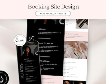 Makeup Artist Acuity Scheduling Template: Black & White Canva Banners
