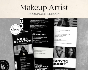 Makeup Artist Acuity Scheduling Template, Modern Black & White (Canva)