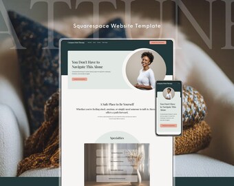 Psychologist Website Design Squarespace | Soft, Organic, Modern Design for Private Practice | Mobile Friendly