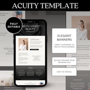 PMU Acuity Scheduling Template for Permanent Makeup Artist Booking Site Canva Design Luxury Brand Template