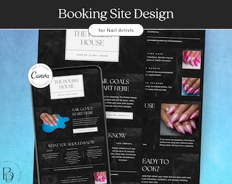 Square Site Nail Tech Booking Template Acuity Schedule an Appointment Website Image Templates Canva with Beauty Salon Business Policies