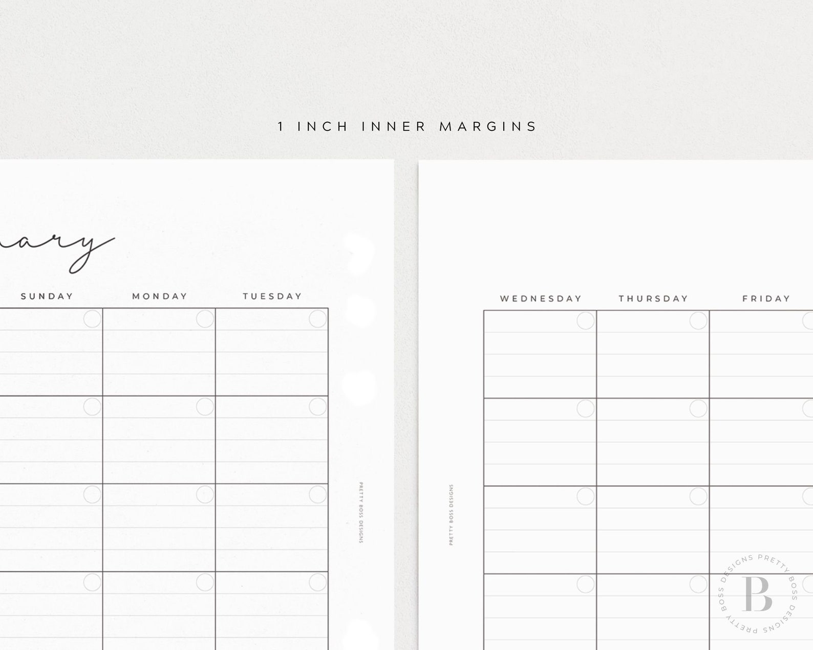 Lined Monthly Planner Printable Undated Monthly Calendar A4 - Etsy