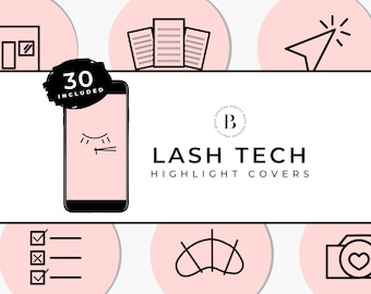 Lash Tech Highlight Icons IG Highlight Cover Pink Instagram Highlight Covers Not Editable