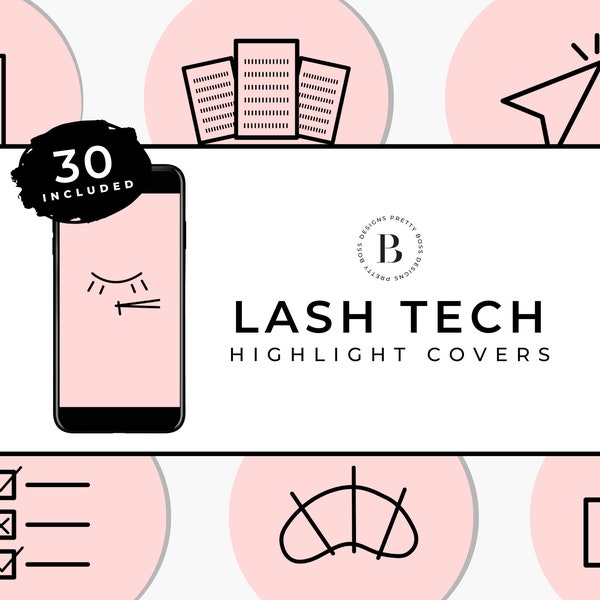 Lash Tech Highlight Icons IG Highlight Cover Pink Instagram Highlight Covers Not Editable