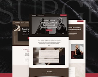 Squarespace Template for Beauty Business Coach, Esthetician & Lash Artist Coaching Website, Luxury Business Website Template