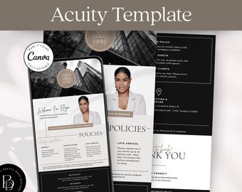 Lash Tech Acuity Scheduling Template, Beauty Branding (Canva Editable)