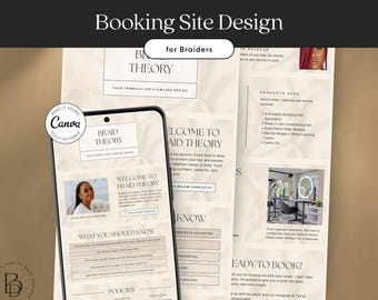 Square Booking Template Braider Acuity Scheduling Website Banners Canva for Hair Stylist Appointment Page with Salon Business Policies