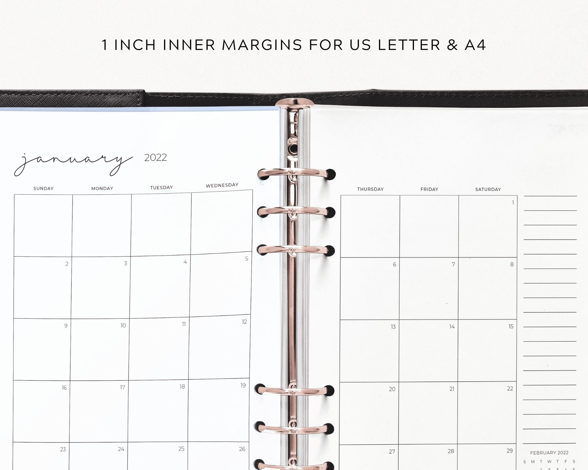 US Letter Digital PDF file Monthly planner Printable planners Planner