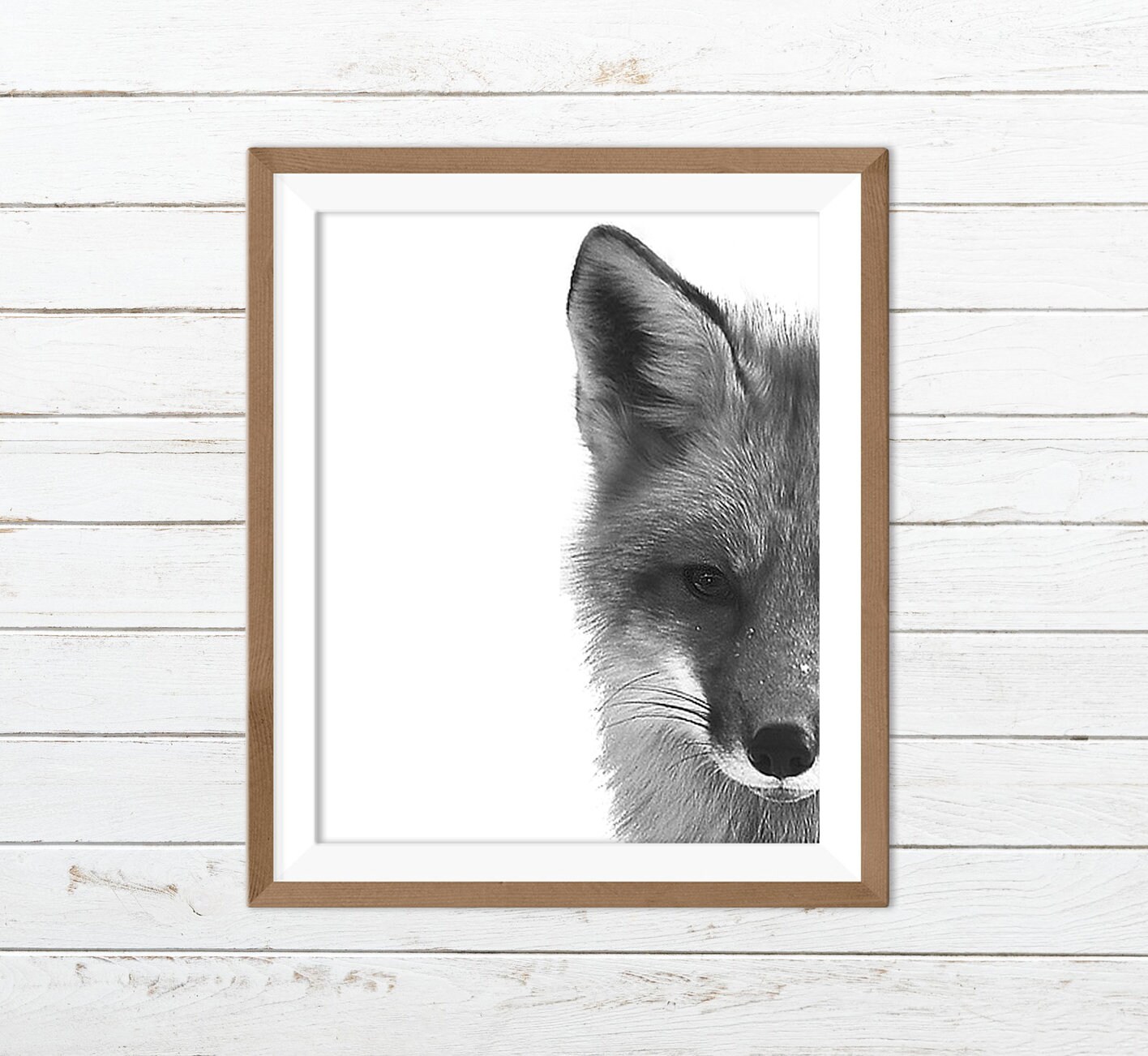 Black and White Fox Print Forest Printable Fox Printable | Etsy