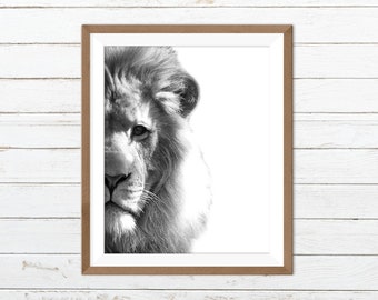 Lion print, lion wall art, lion printable