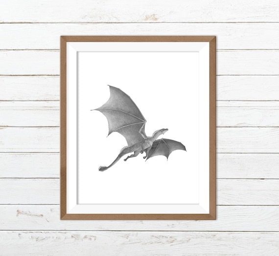 Dragon Print Dragon Printable Dragon Art Fantasy Prints | Etsy