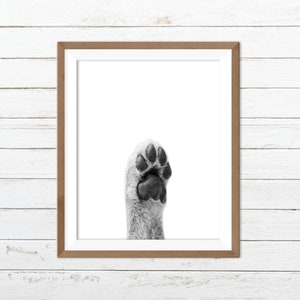 Funny dog print, puppy print, dog paw print, black and white dog print