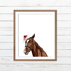 Christmas horse, horse print, horse printable, horse wall art