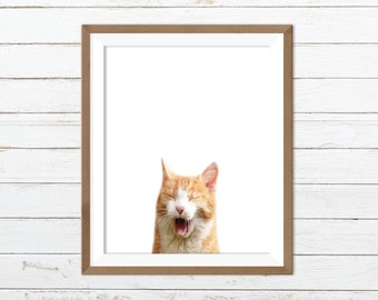 Funny cat print, funny cat wall art, cat printable