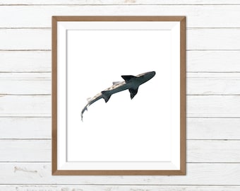 Shark print, shark printable, shark wall art