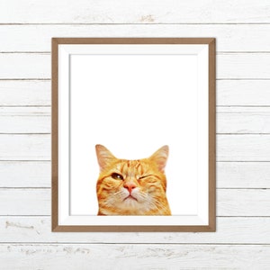 Funny cat print, cat wall art, cat nursery print