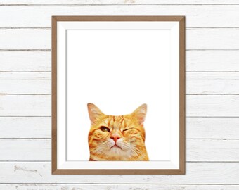 Funny cat print, cat wall art, cat nursery print