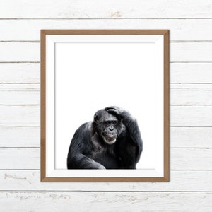 Gorilla print, gorilla printable, gorilla wall art, funny animal print