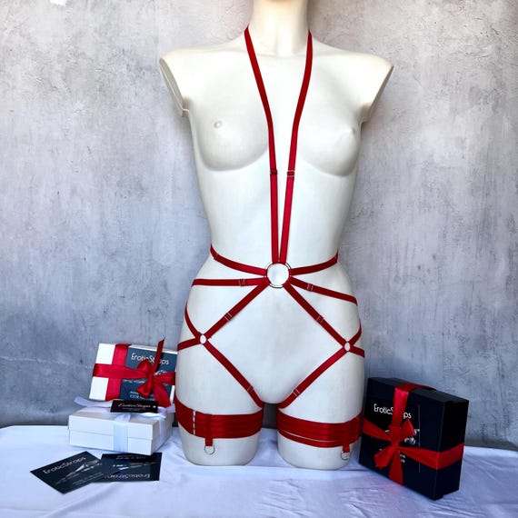 Burgundy Dominatrix Outfit - DEMURE Custom Strappy Lingerie Different  Colors Mature - Etsy
