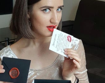 Carta de amor personalizada con sello de cera, regalo de aniversario personalizado para él/ella