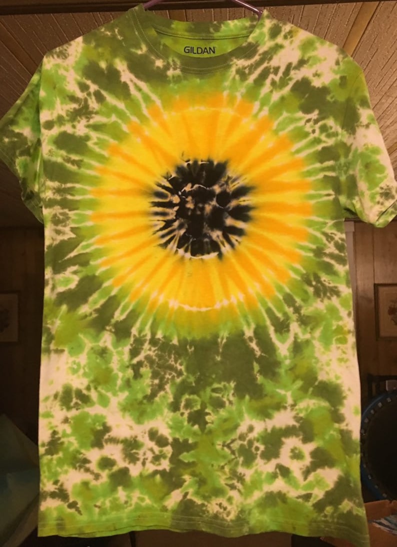 Sunflower tie dye tshirt Handmade tie dye sunflower shirt